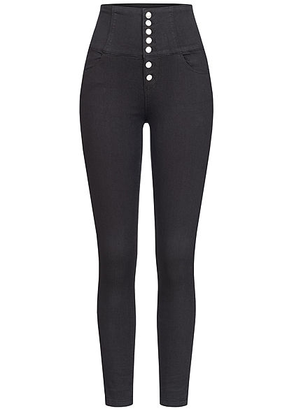 TALLY WEiJL Dames Super High-Waist Skinny Jeans zwart denim