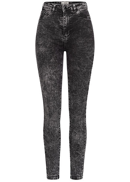 TALLY WEiJL Dames Ankle Skinny High-Waist Jeans acid zwart - Art.-Nr.: 21020477