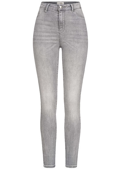 TALLY WEiJL Dames Ankle Skinny High-Waist Jeans grijs denim