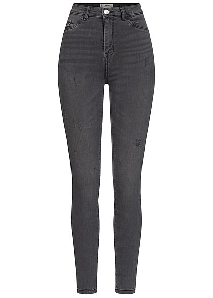 TALLY WEiJL Dames Ankle Skinny High-Waist Jeans used zwart denim - Art.-Nr.: 21020479