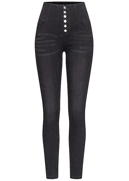 TALLY WEiJL Dames High-Waist Skinny Jeans zwart denim - Art.-Nr.: 21020481