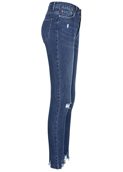 TALLY WEiJL Dames High-Waist Skinny Jeans Destroy Look denim blauw