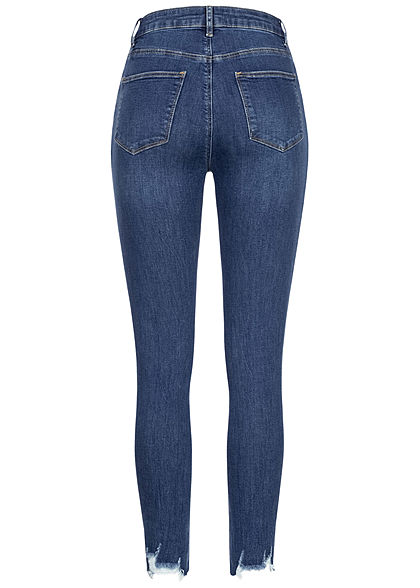 TALLY WEiJL Dames High-Waist Skinny Jeans Destroy Look denim blauw