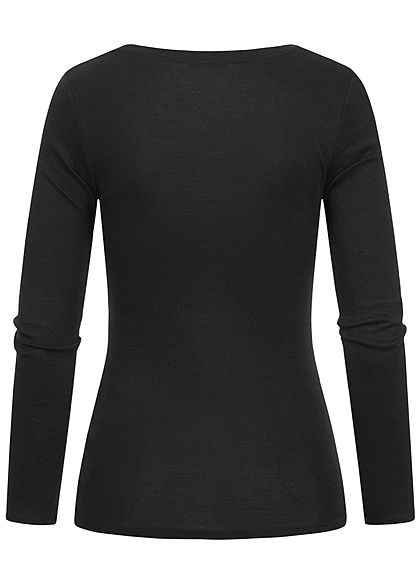 TALLY WEiJL Dames Basic V-Neck Longsleeve zwart