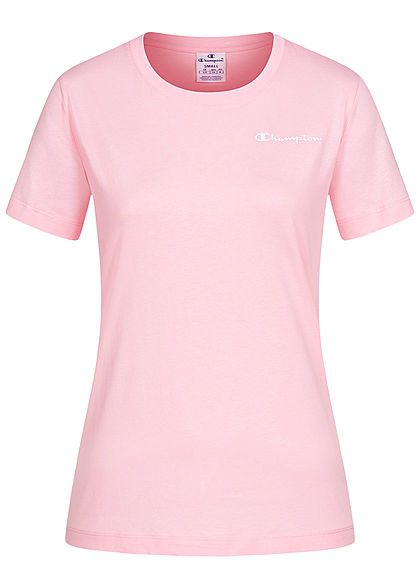 Champion Damen Basic Logo T-Shirt rosa weiss - Art.-Nr.: 21020496