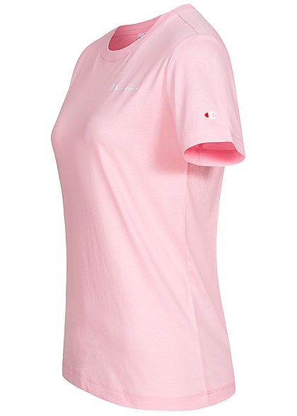Champion Damen Basic Logo T-Shirt rosa weiss