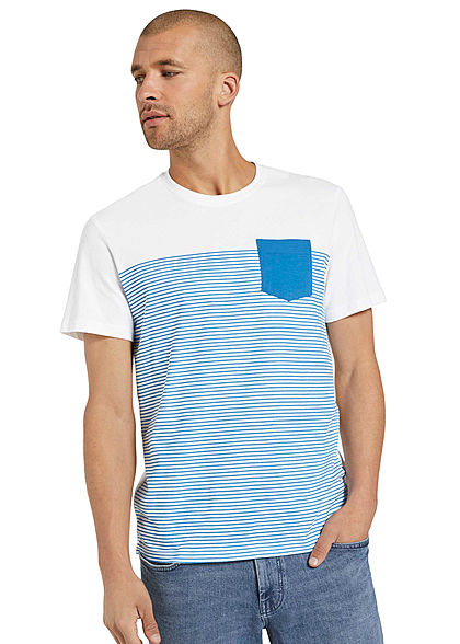 Tom Tailor Heren T-Shirt brilliant blauw wit