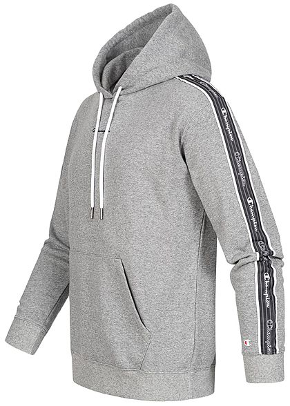Champion Herren Sweat Hoodie Logo-Band seitlich Kapuze Kängurutasche medium grau