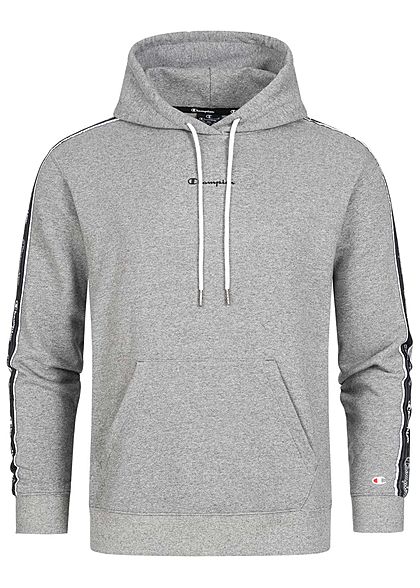 Champion Herren Sweat Hoodie Logo-Band seitlich Kapuze Kängurutasche medium grau