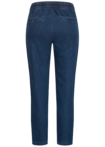 Tom Tailor Damen Loose Fit Jeans Hose Tunnelzug 2-Pockets mid stone wash denim
