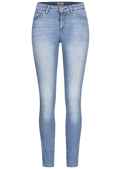 ONLY Dames NOOS Skinny Ankle Jeans 5-Pockets Regular Waist lichtblauw denim