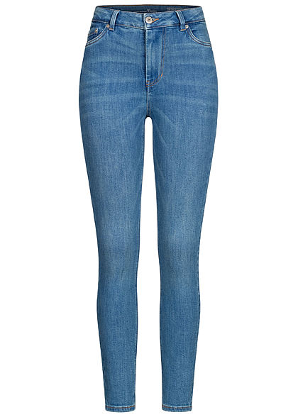 Tom Tailor Dames Skinny Jeans Broek 5-Pockets dark stone wash denim blauw