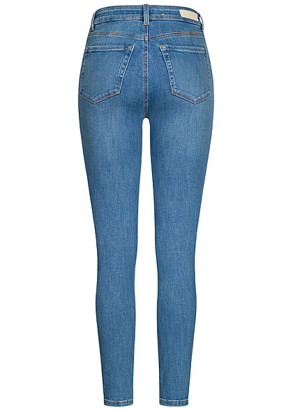 Tom Tailor Dames Skinny Jeans Broek 5-Pockets dark stone wash denim blauw
