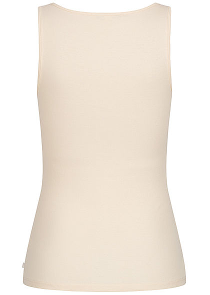 Tom Tailor Damen Basic V-Neck Slim Fit Top soft creme beige
