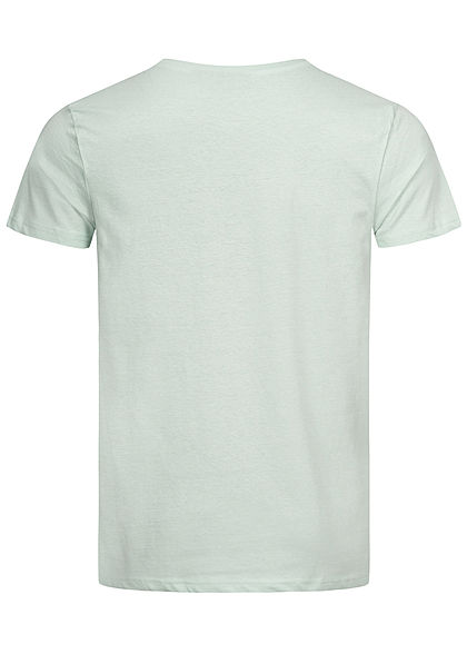 Eight2Nine Herren T-Shirt mit Logo Print pale türkis