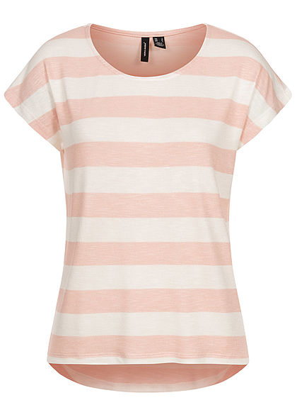 Vero Moda Dames NOOS Viscose Shirt met Strepen roze wit