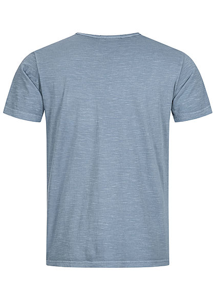 Hailys Herren Basic T-Shirt mit Brusttasche unicolor hell blau