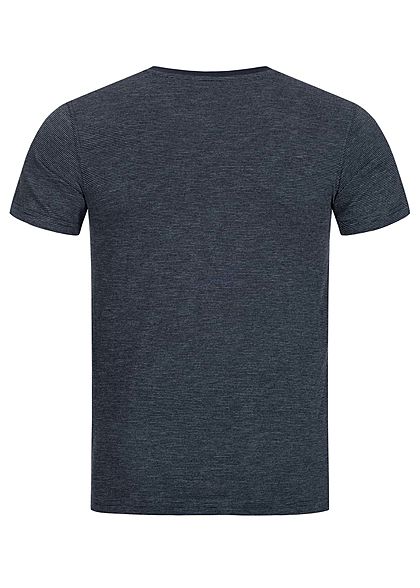Hailys Herren Basic T-Shirt mit Brusttasche Streifen1 Muster navy blau
