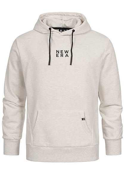 Hailys Herren Sweat Hoodie New Era Print Kapuze Kängurutasche hell grau