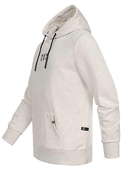 Hailys Herren Sweat Hoodie New Era Print Kapuze Kängurutasche hell grau