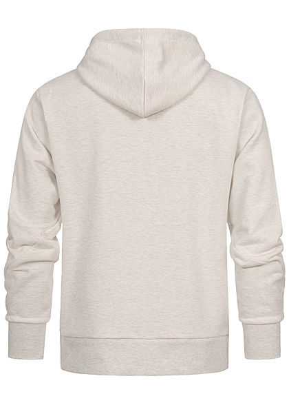 Hailys Herren Sweat Hoodie New Era Print Kapuze Kängurutasche hell grau