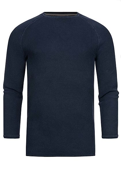 Hailys Herren Struktur Sweater Pullover navy blau