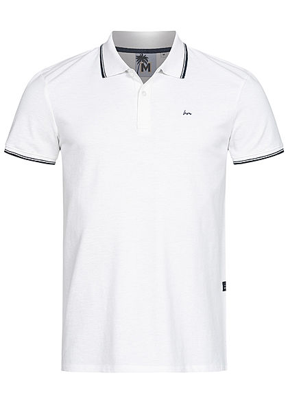 Hailys Herren Basic Polo Shirt mit Kragen weiss schwarz