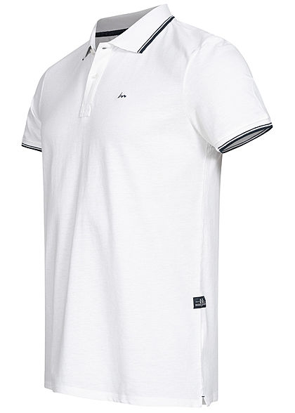 Hailys Herren Basic Polo Shirt mit Kragen weiss schwarz