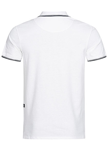 Hailys Herren Basic Polo Shirt mit Kragen weiss schwarz