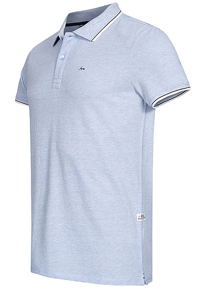 Hailys Herren Basic Polo Shirt mit Kragen marl hell blau