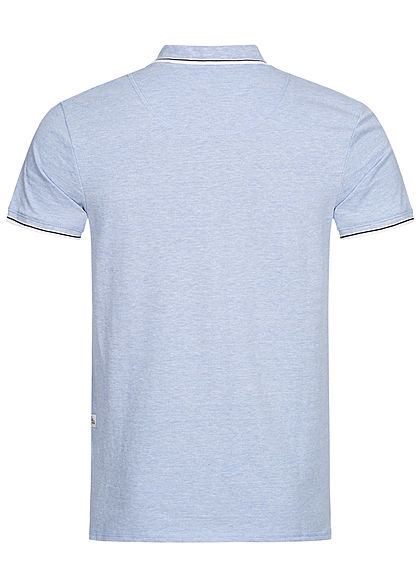 Hailys Herren Basic Polo Shirt mit Kragen marl hell blau