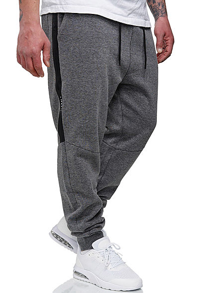 Hailys Heren Sweat Joggingpants 3-Pockets grijs melange