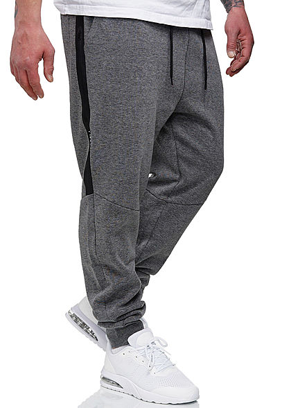 Hailys Heren Sweat Joggingpants 3-Pockets grijs melange