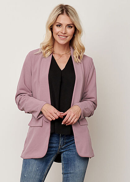 Styleboom Fashion Dames Longform Blazer mauve purper