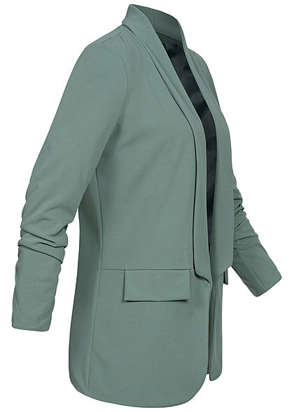 Styleboom Fashion Dames 3/4 Longform Blazer chinois groen