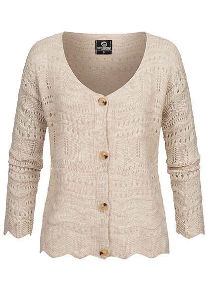 Styleboom Fashion Dames Cardigan beige - Art.-Nr.: 21026522