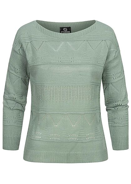 Styleboom Fashion Dames grebreide Trui jade groen