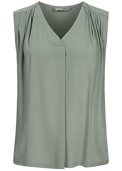 ONLY Dames NOOS V-Neck Blouse Shirt chinois groen