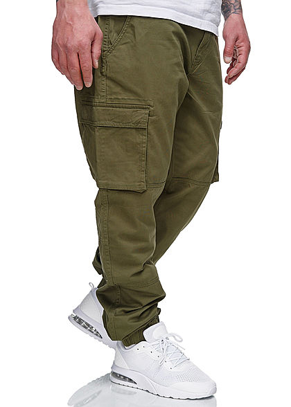 ONLY & SONS Herren Cargohose 6-Pockets Bündchen am Beinabschluss night oliv grün