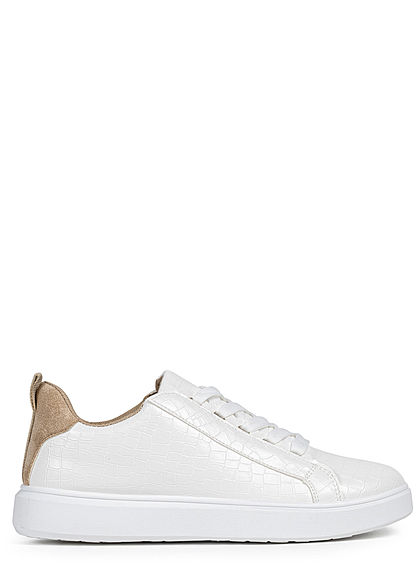 Hailys Dames Schoen Sneaker 2-Tone Velours Look wit beige