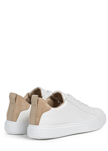 Hailys Dames Schoen Sneaker 2-Tone Velours Look wit beige