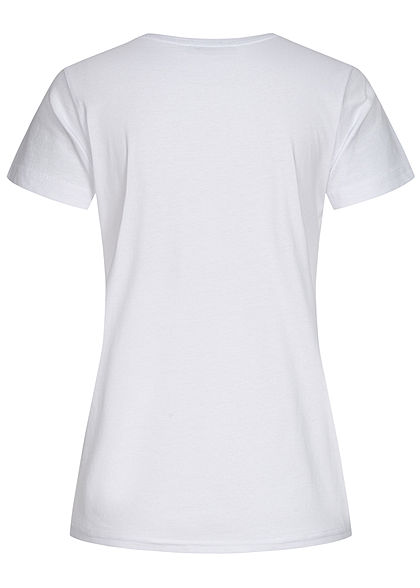 Sublevel Damen Basic T-Shirt Drama Baby Print weiss
