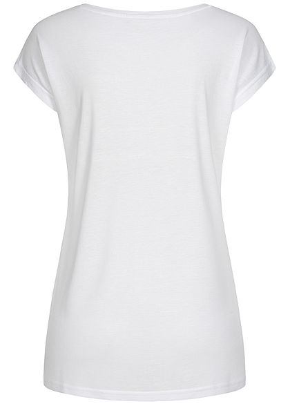 Sublevel Dames T-Shirt Dream Print wit roze