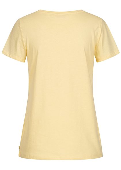 Tom Tailor Damen T-Shirt Anker Print soft gelb
