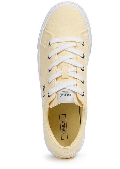 ONLY Damen Schuh Canvas Sneaker zum schnren pear gelb