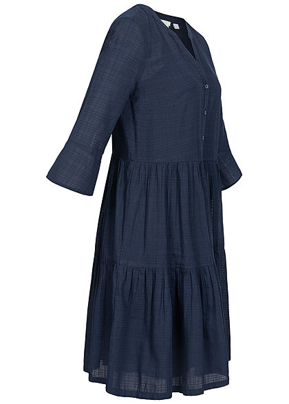 Tom Tailor Damen 3/4 Arm Stufen Kleid sky captain navy blau