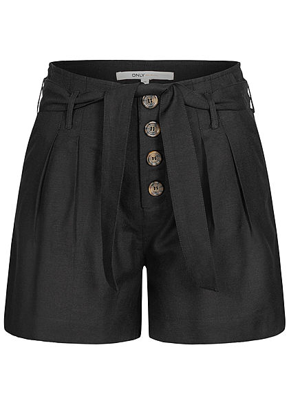ONLY Damen NOOS High Waist Shorts inkl. Bindegrtel 2-Pockets schwarz