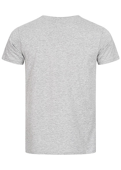 Eight2Nine Herren T-Shirt Logo Print grau melange