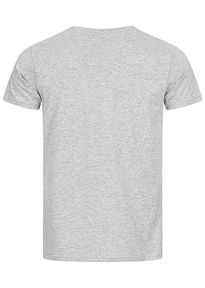 Eight2Nine Herren T-Shirt Logo Print grau melange