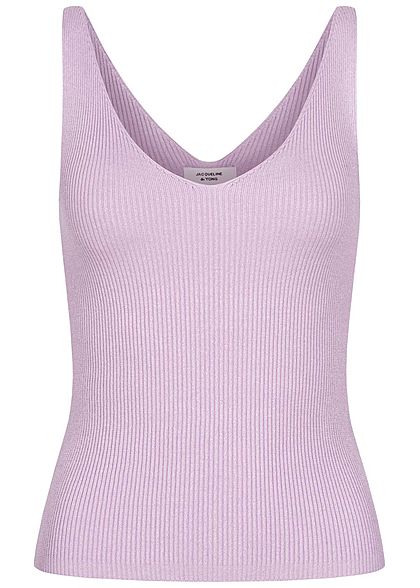 JDY by ONLY Dames NOOS V-Neck Ribbed Top pastel lilac purper